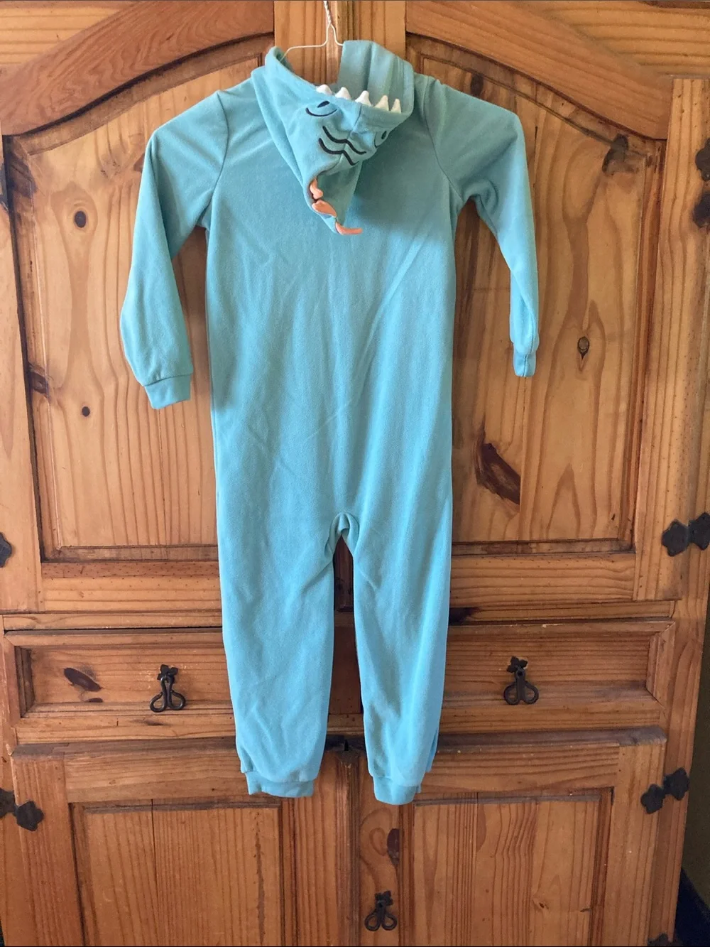 Boys Carter’s green dragon one piece hooded pajamas size 6